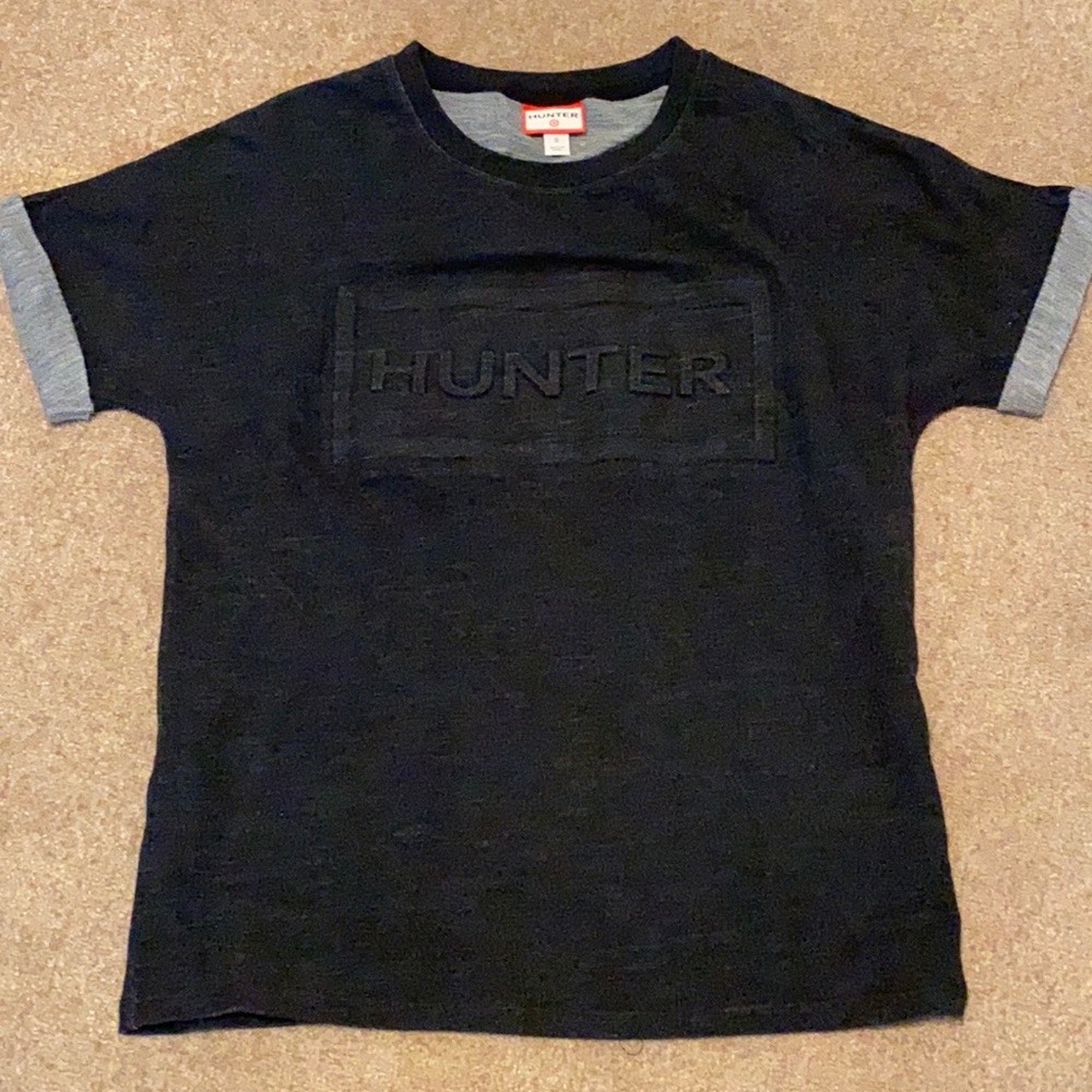 Hunter Black with Gray Folded Sleeves Cotton Shirt